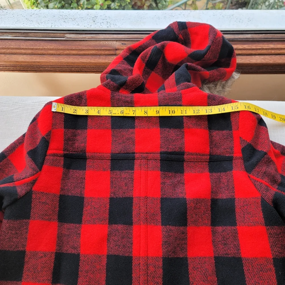 NEW J.Crew sz 12 Vail Parka Buffalo Plaid Wool Pea Coat Hood Classic NWT - Picture 9 of 14